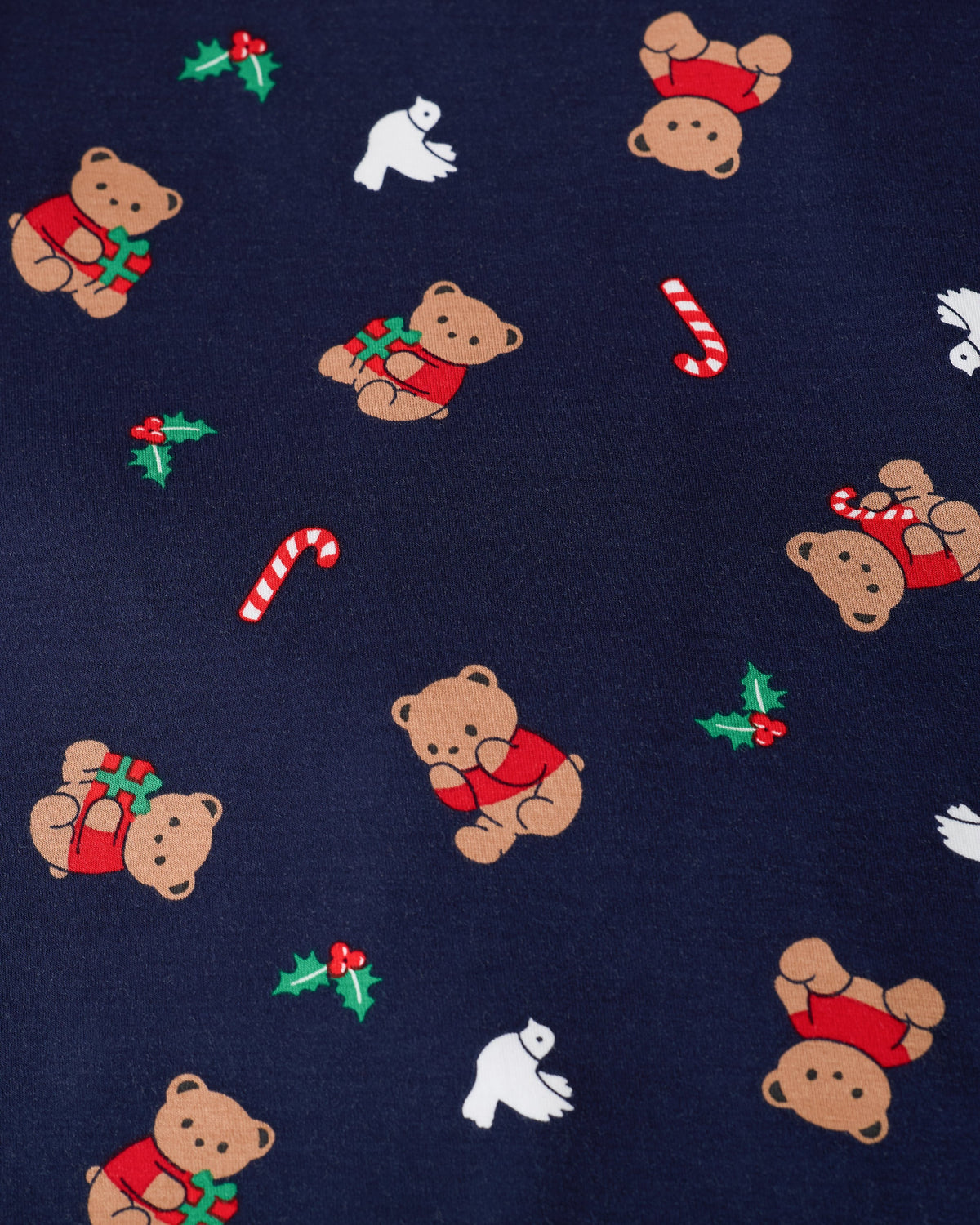 Close up of pattern on the Bamboo Baby Two-Piece Pajama Set in Bearing Gifts.