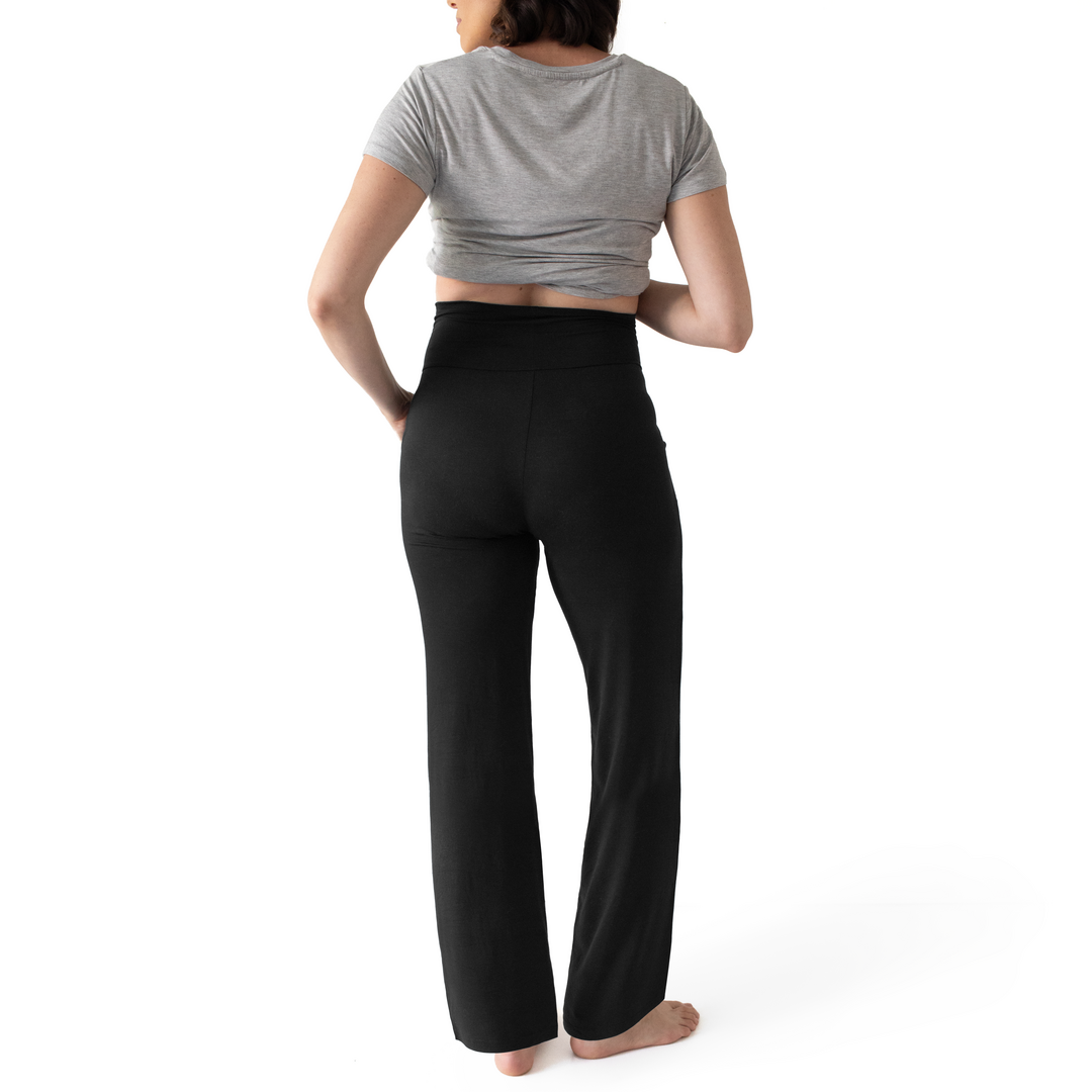 Bamboo Maternity & Postpartum Lounge Pants | Long - Black-Bottoms & Dresses-Kindred Bravely