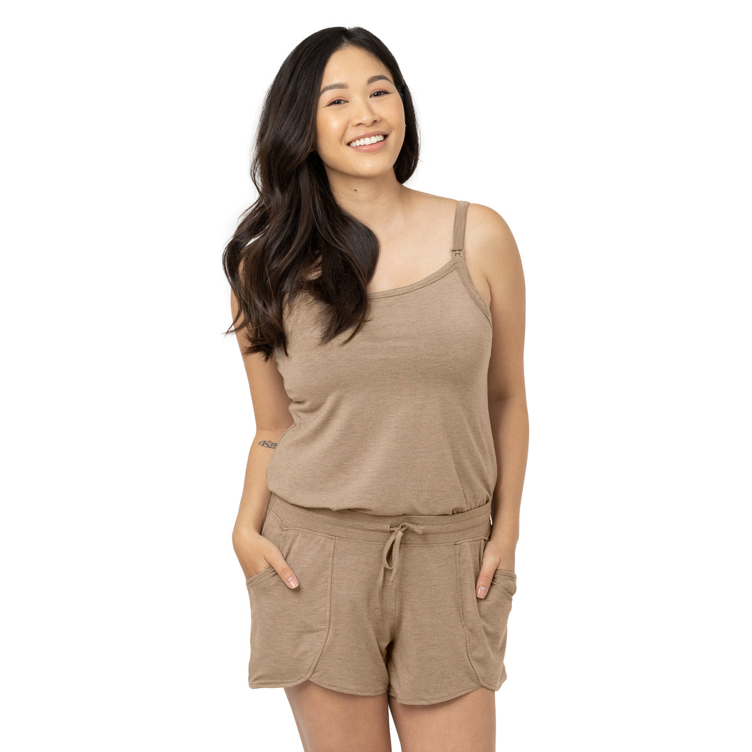 Bamboo Maternity & Postpartum Lounge Shorts | Wheat-Bottoms & Dresses-Kindred Bravely