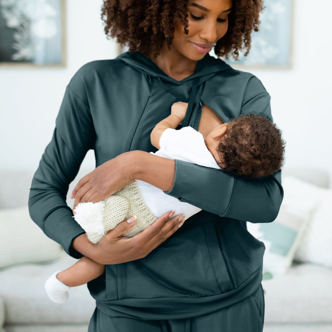 Bamboo Nursing Hoodie | Evergreen-Tops-Kindred Bravely