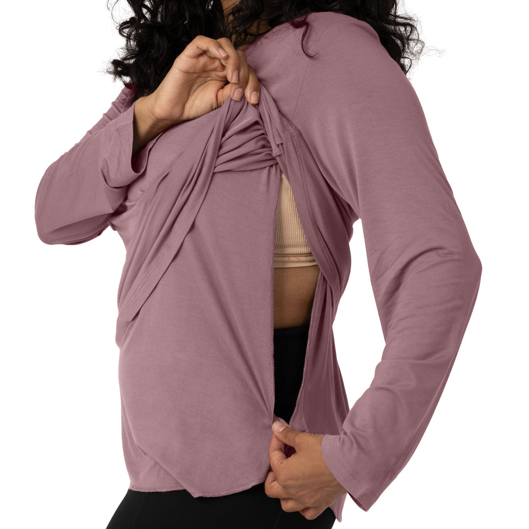 Bamboo Nursing & Maternity Long Sleeve T-shirt | Twilight-Tops-Kindred Bravely