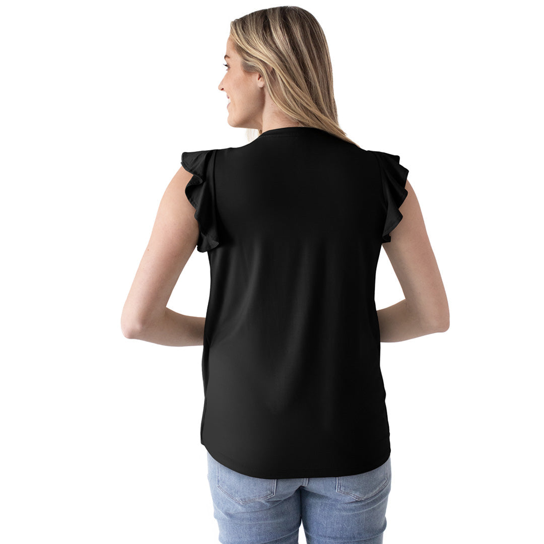 Bamboo Nursing & Maternity Tulip Hem Top | Black-Tops-Kindred Bravely