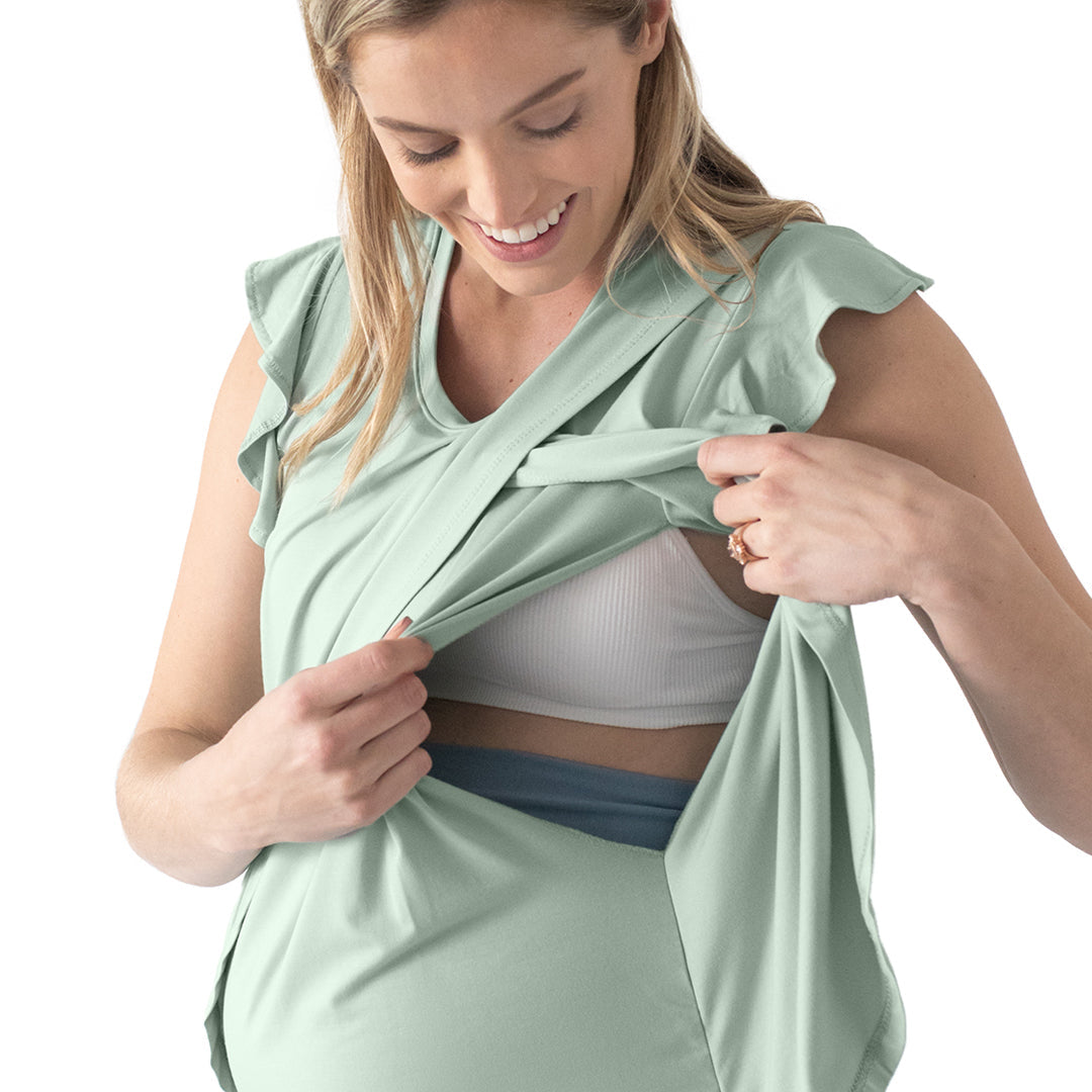 Bamboo Nursing & Maternity Tulip Hem Top | Eucalyptus-Tops-Kindred Bravely