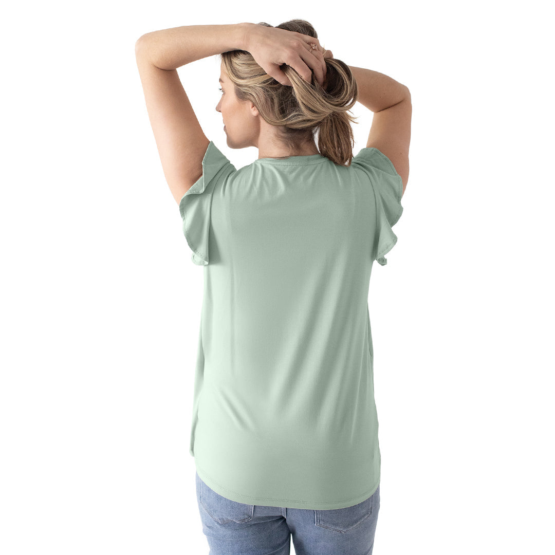 Bamboo Nursing & Maternity Tulip Hem Top | Eucalyptus-Tops-Kindred Bravely