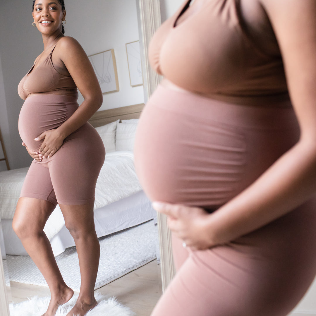 Bamboo Seamless No Rub Maternity Thigh Saver | Mocha-Underwear-Kindred Bravely