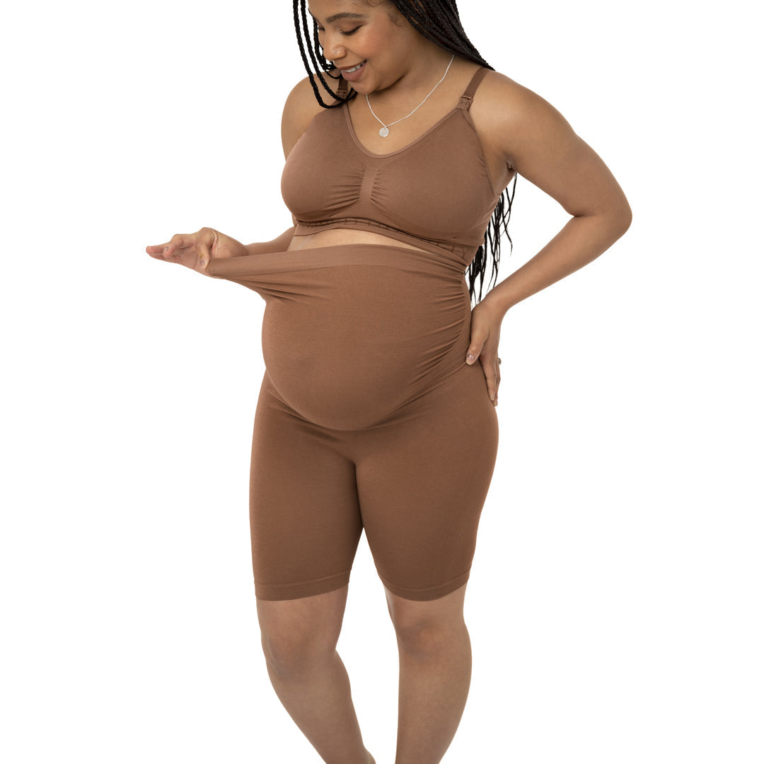 Bamboo Seamless No Rub Maternity Thigh Saver | Mocha-Underwear-Kindred Bravely