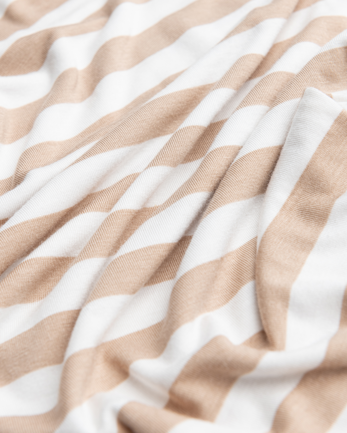 Close-up of Bamboo Knotted Baby Gown in Fawn Stripe