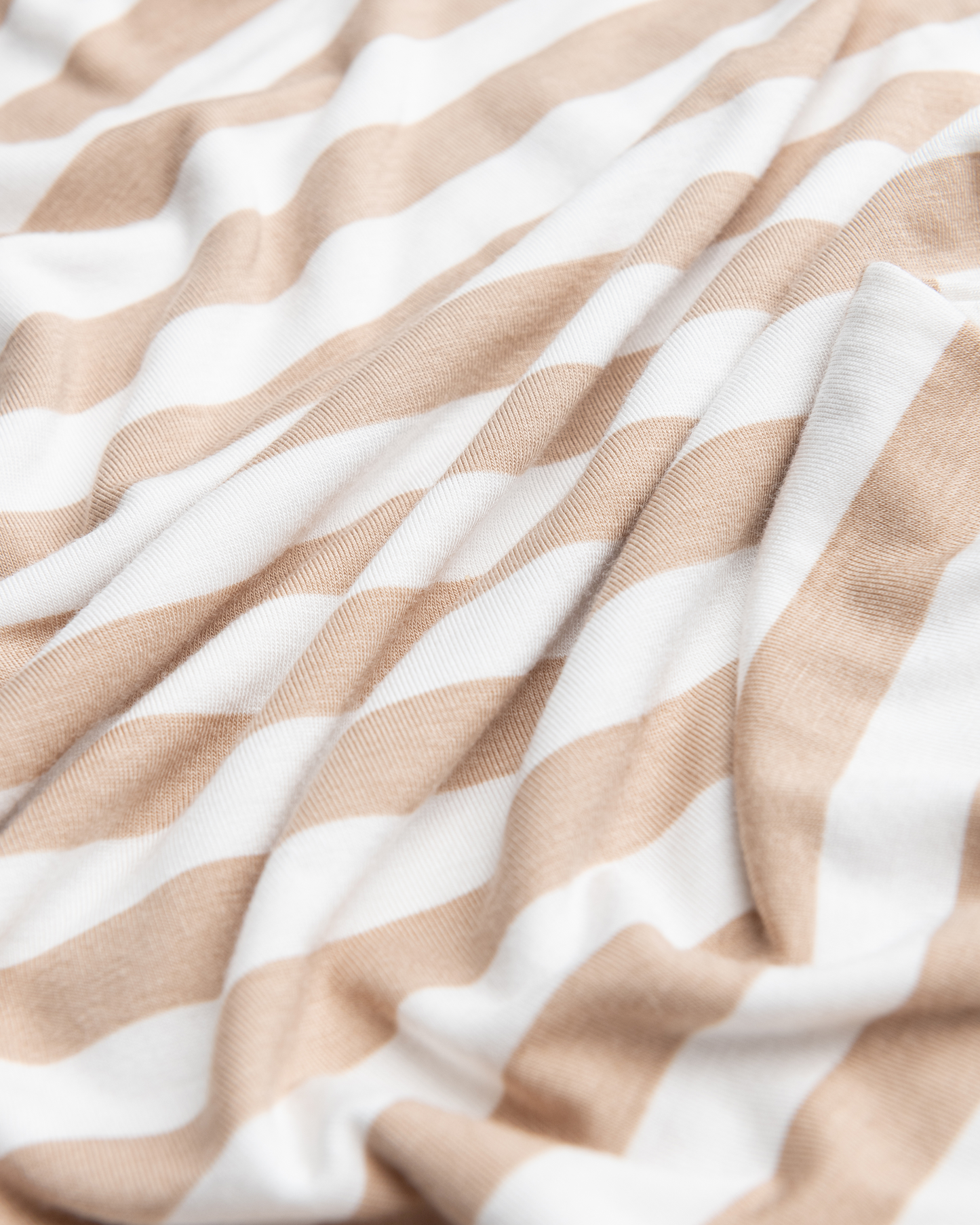 Close-up of Bamboo Swaddle Blanket in Fawn Stripe