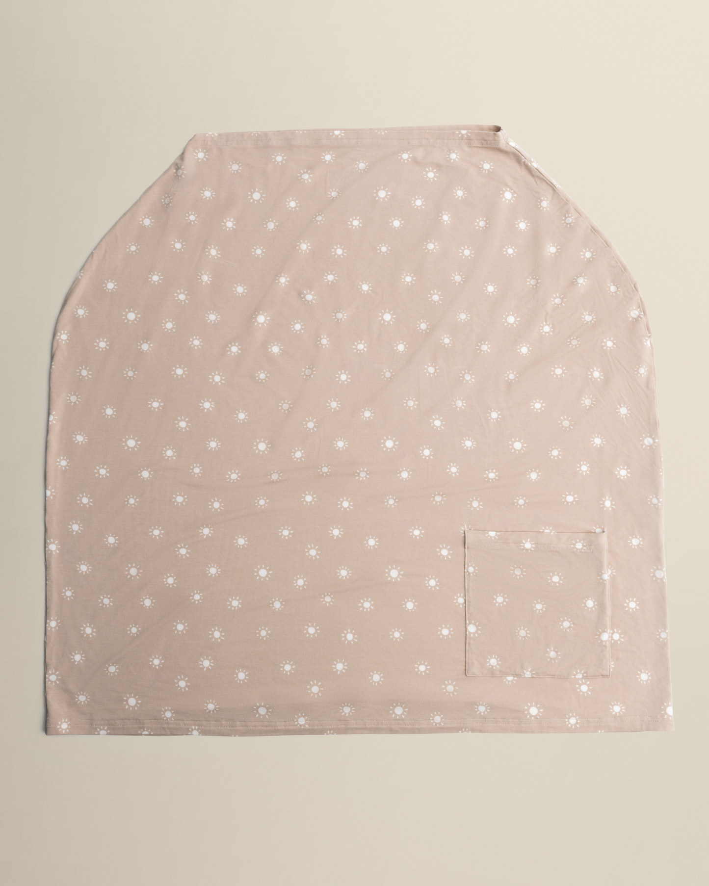 Bamboo Multi-Use Nursing Cover in Fawn Sunburst on a beige background