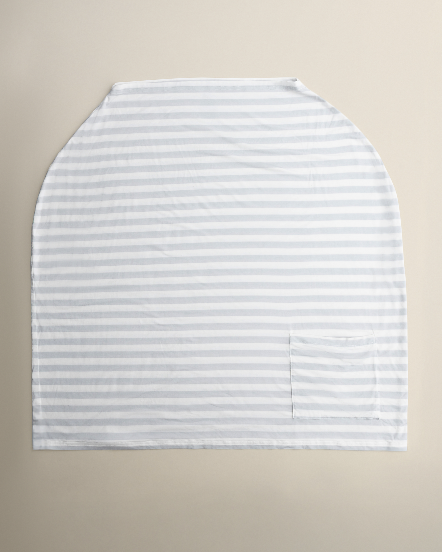 Bamboo Multi-Use Nursing Cover in Grey Stripe on a beige background