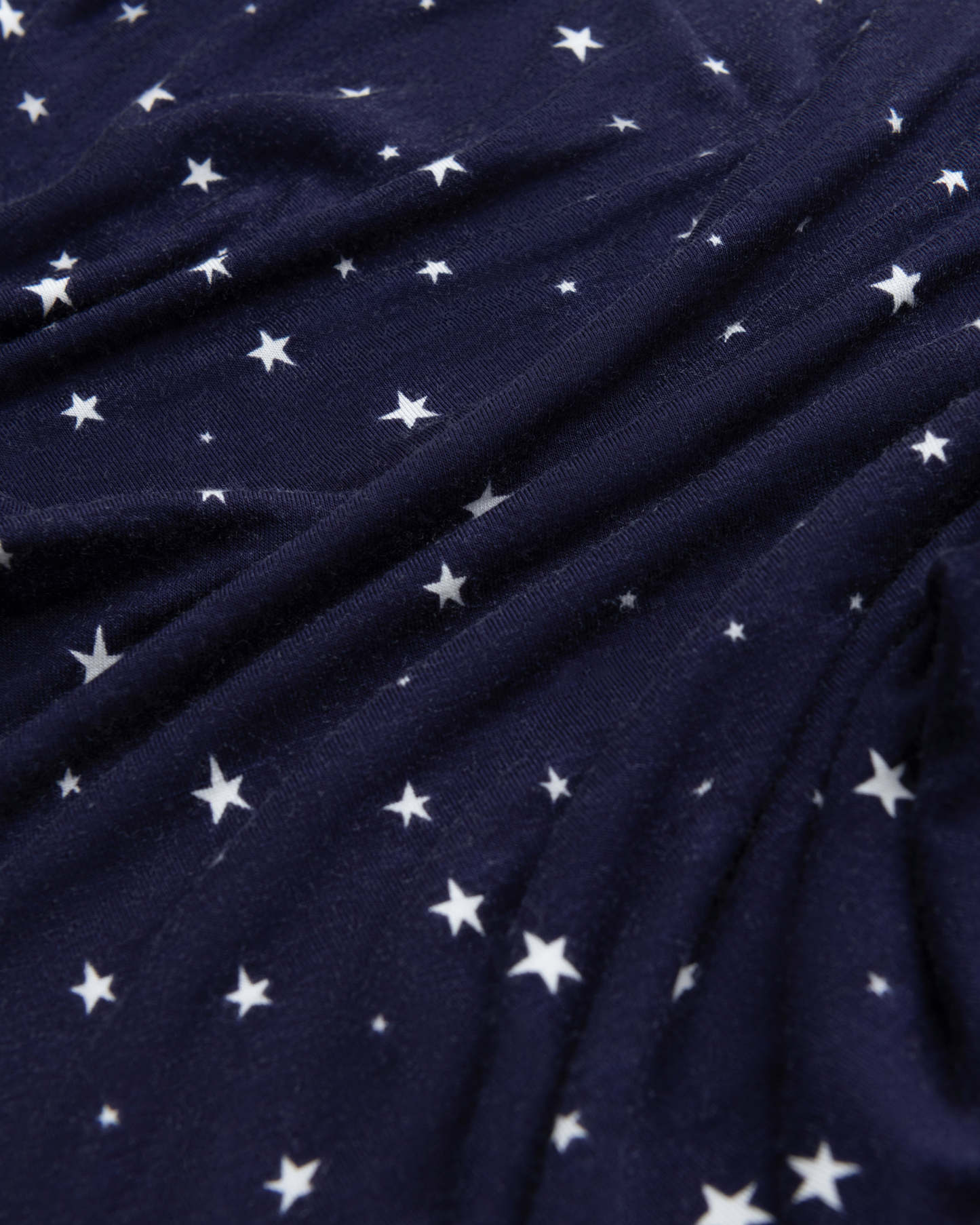 Close-up of Bamboo Swaddle Blanket in Navy Stars