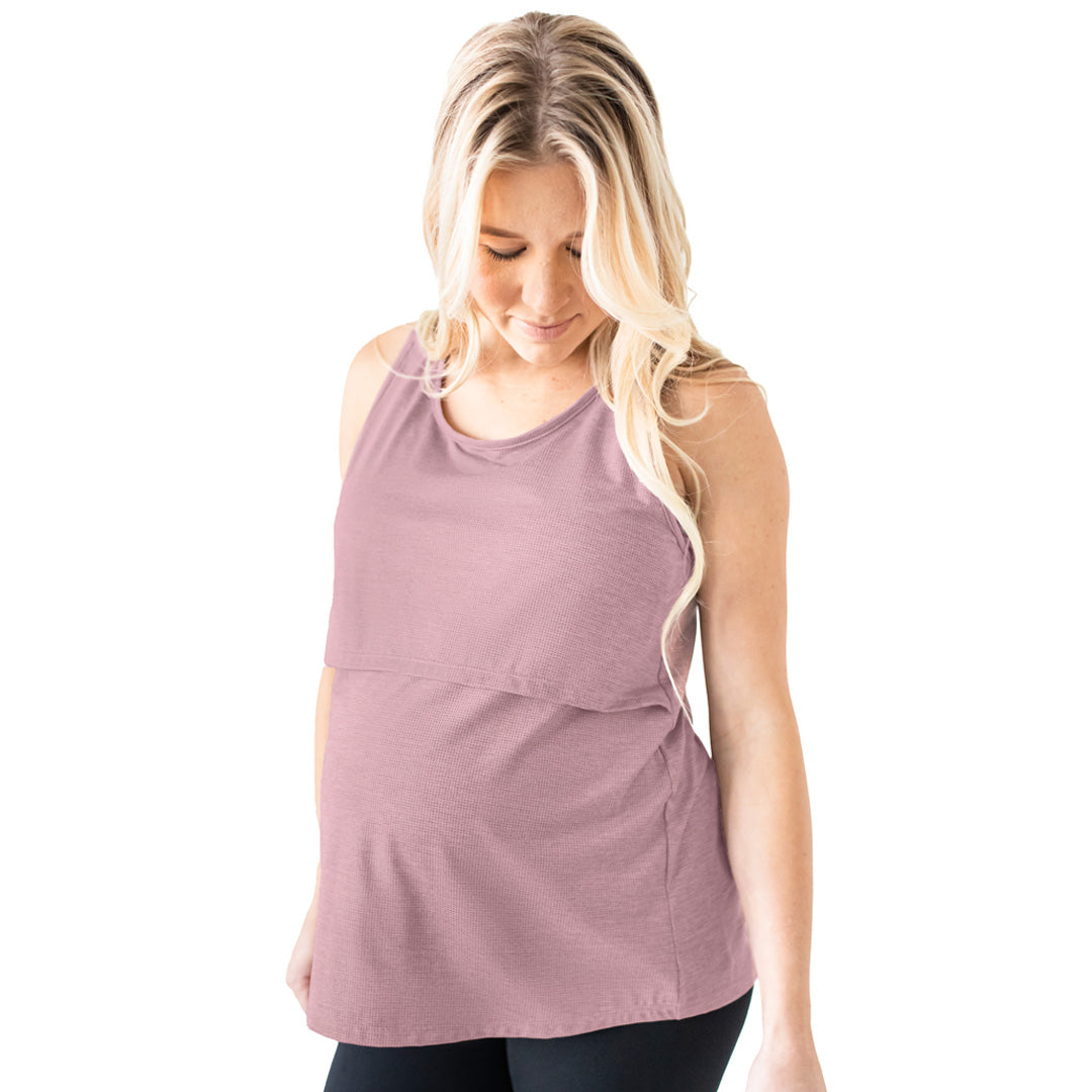 Breathable Keyhole Nursing & Maternity Top | Soft Berry-Tops-Kindred Bravely