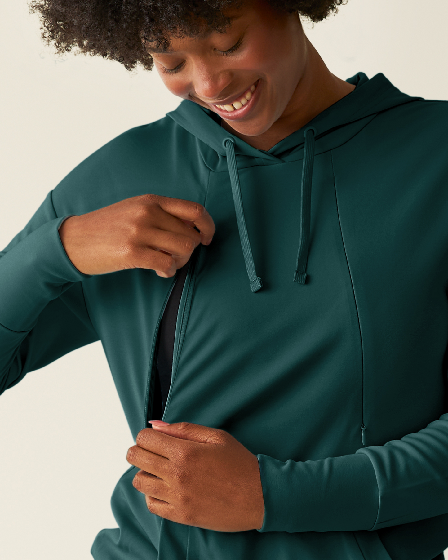 Brushed Bamboo Maternity & Nursing Hoodie | Evergreen