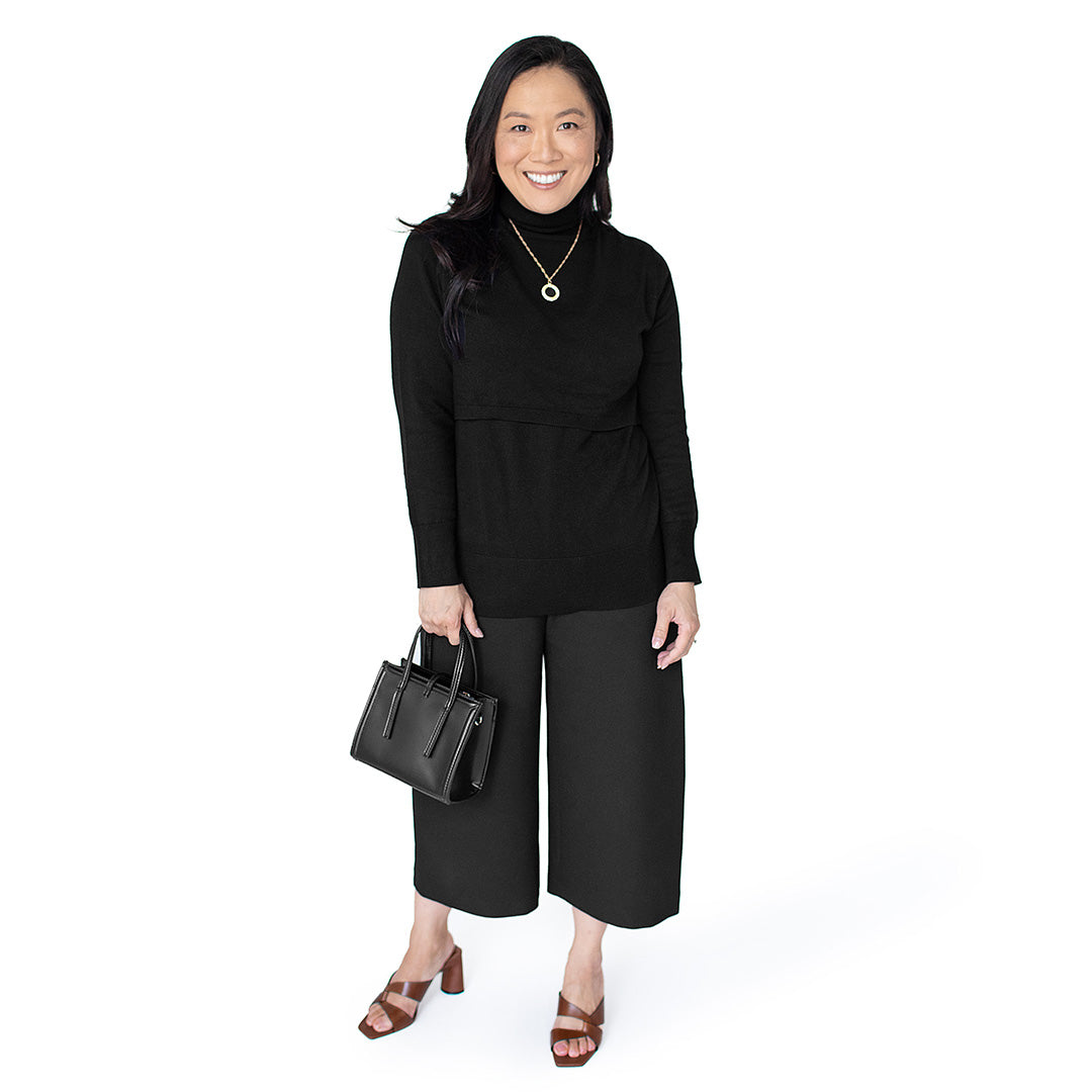 Classic Nursing & Maternity Turtleneck | Black-Tops-Kindred Bravely