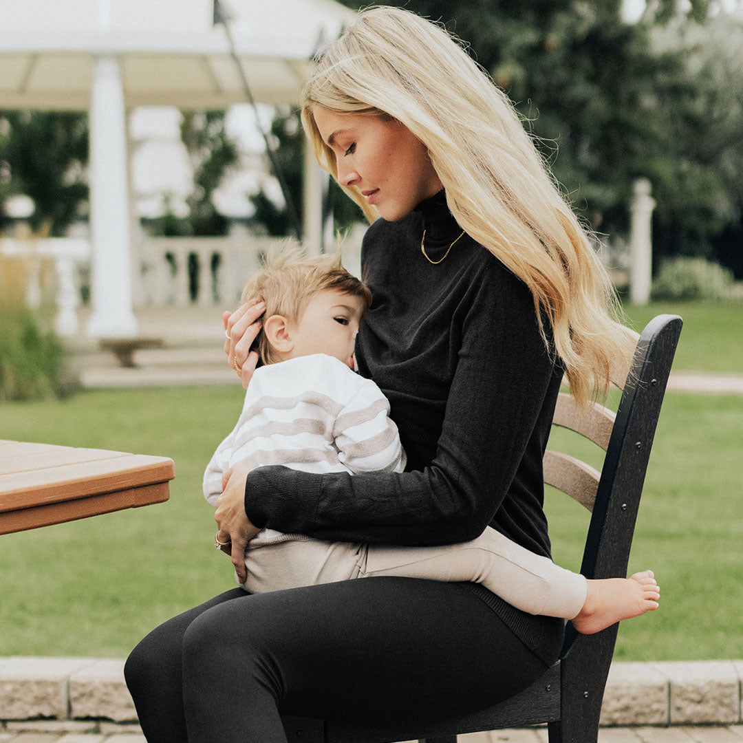 Classic Nursing & Maternity Turtleneck | Black-Tops-Kindred Bravely