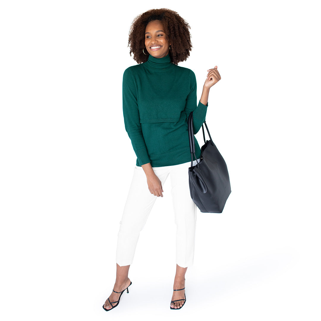 Classic Nursing & Maternity Turtleneck | Evergreen-Tops-Kindred Bravely