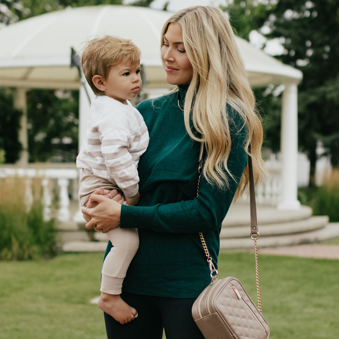 Classic Nursing & Maternity Turtleneck | Evergreen-Tops-Kindred Bravely