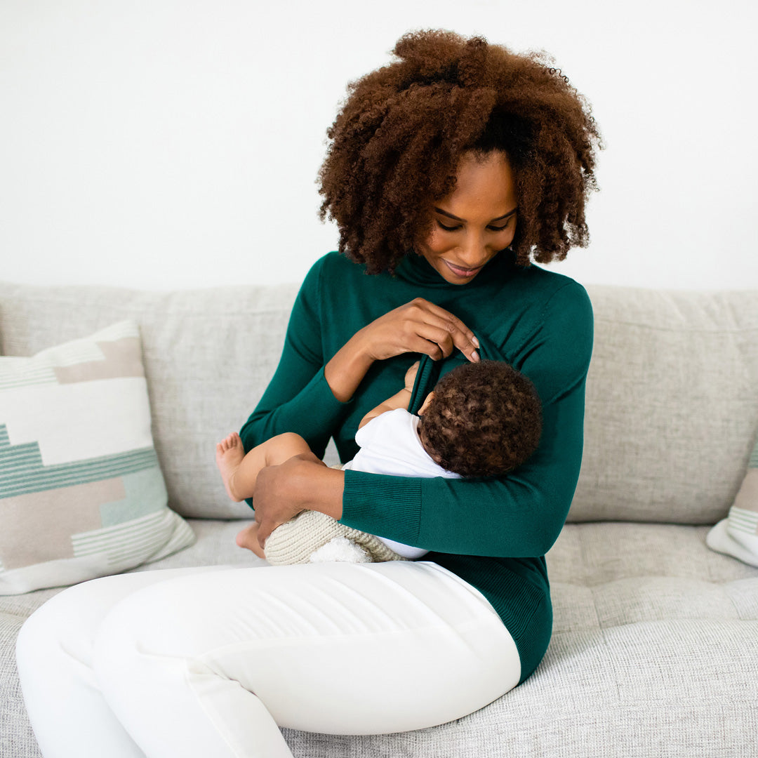Classic Nursing & Maternity Turtleneck | Evergreen-Tops-Kindred Bravely