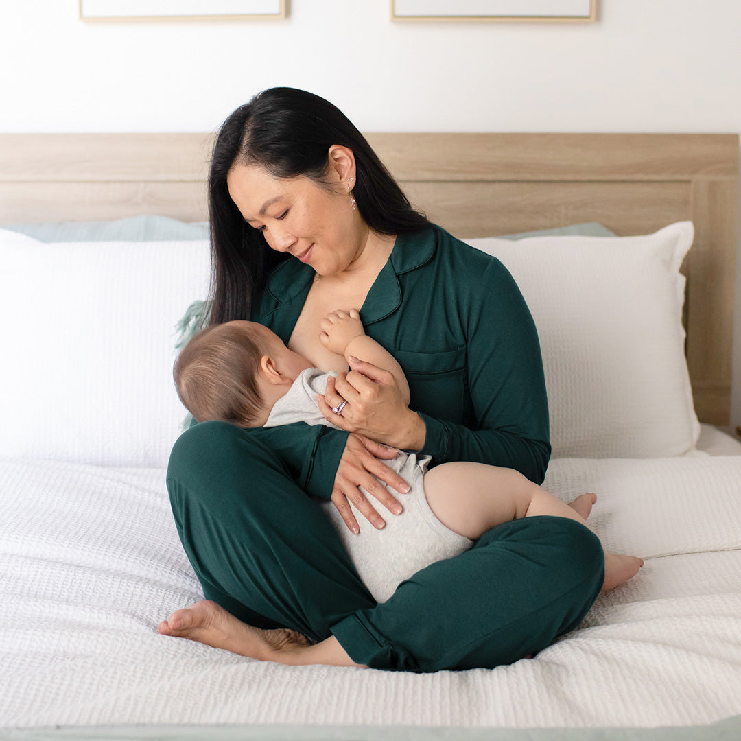 Clea Bamboo Classic Long Sleeve Pajama Set | Evergreen-Pajamas-Kindred Bravely
