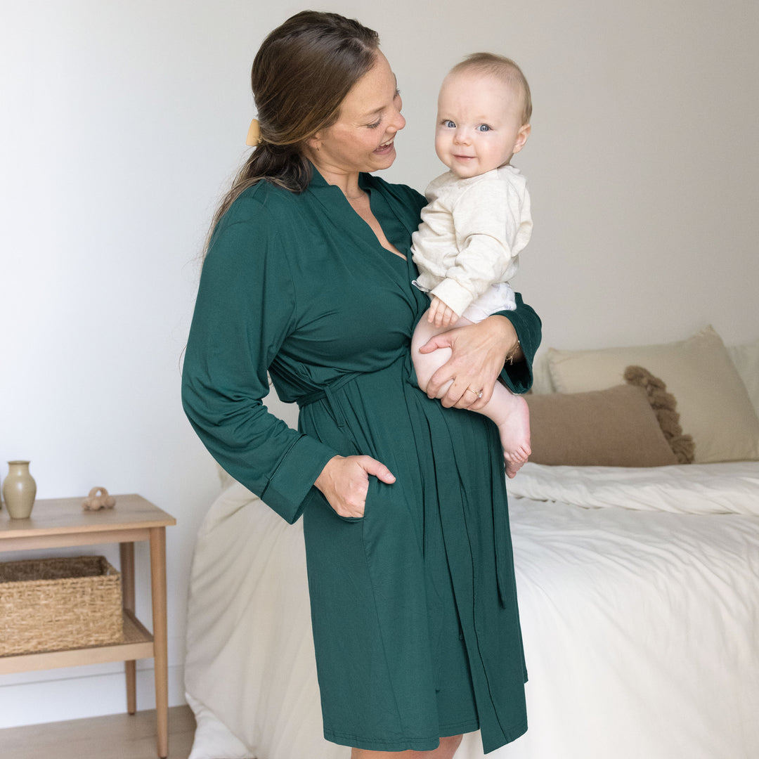 Clea Bamboo Classic Robe | Evergreen-Robes-Kindred Bravely