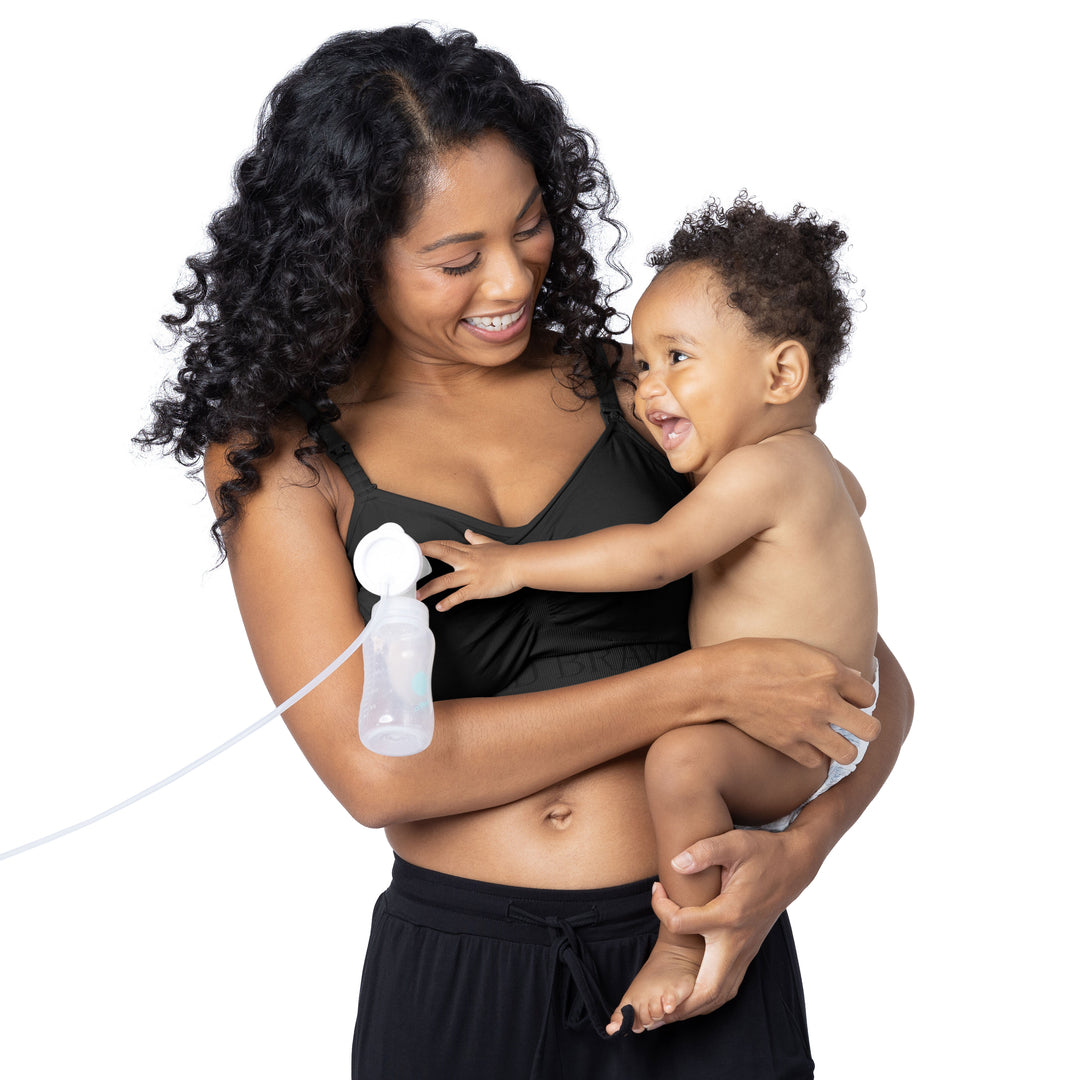 Convertible Sublime® Hands-Free Pumping & Nursing Bra | Black-Bras-Kindred Bravely