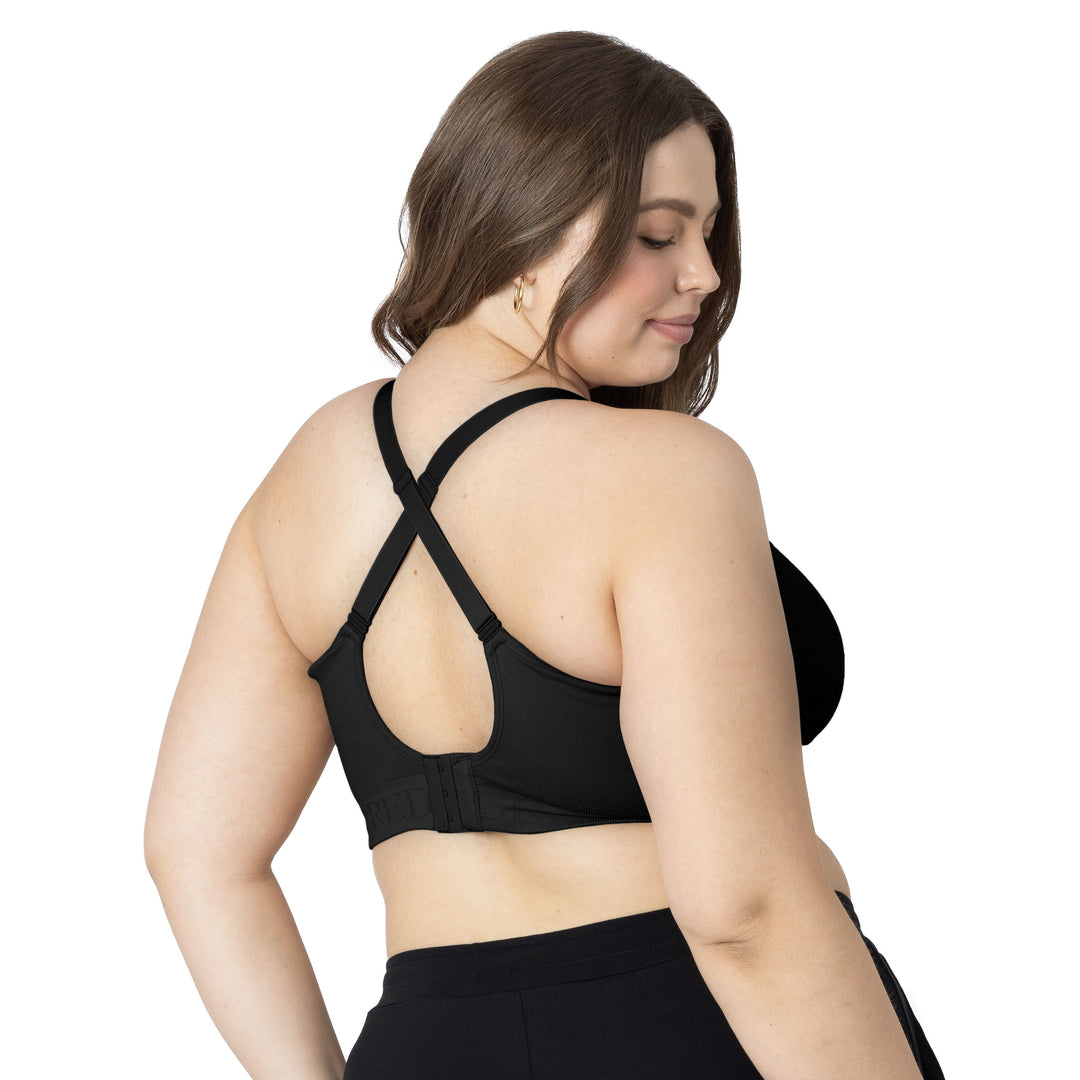 Convertible Sublime® Hands-Free Pumping & Nursing Bra | Black-Bras-Kindred Bravely