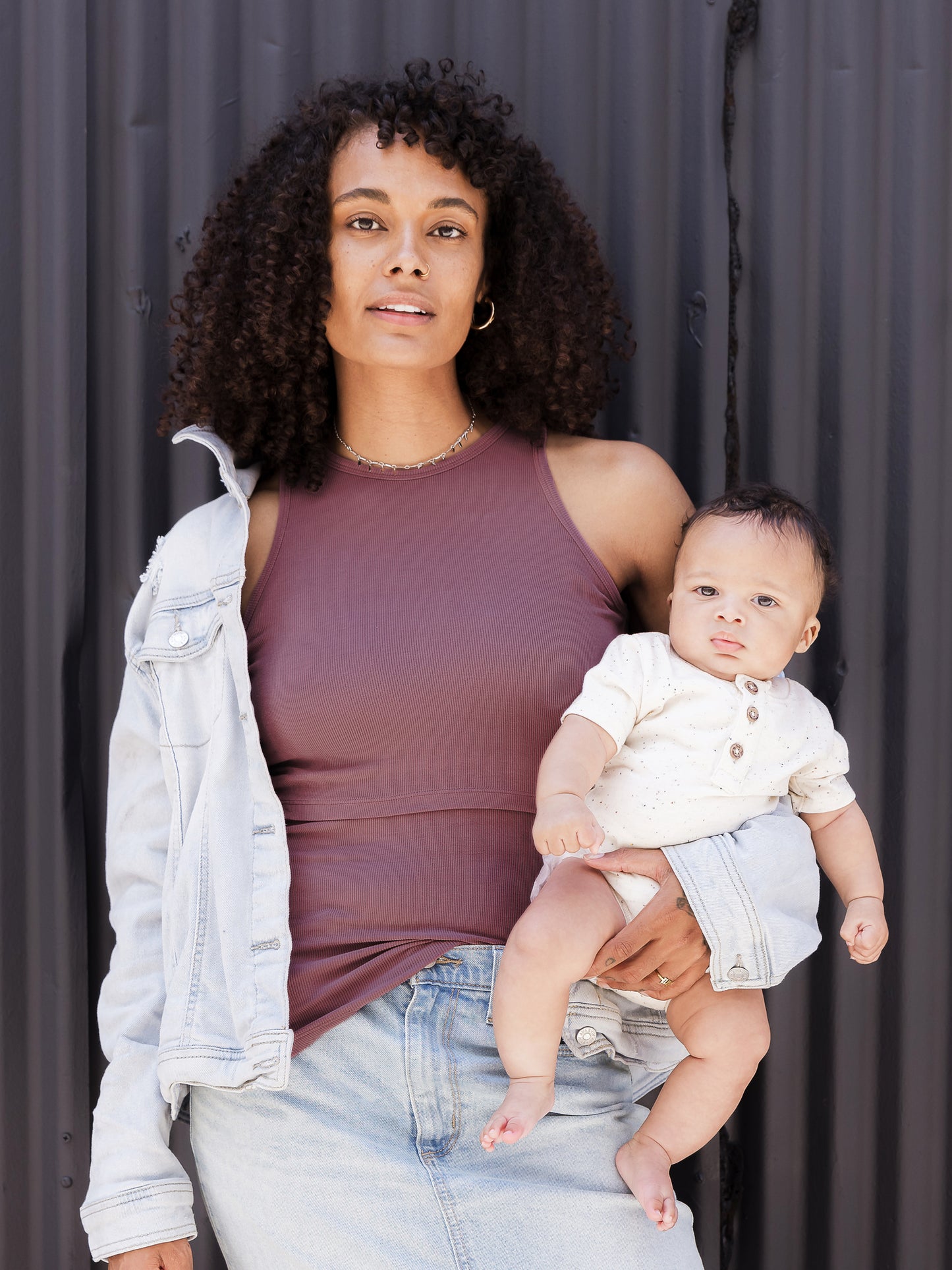 Ribbed Bamboo Racerback Nursing Tank | Burgundy Plum - Kindred Bravely
