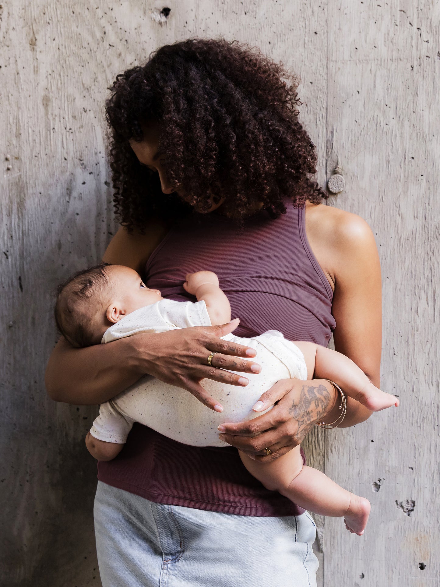 Ribbed Bamboo Racerback Nursing Tank | Burgundy Plum - Kindred Bravely @model_info:Rudi is wearing a Small.