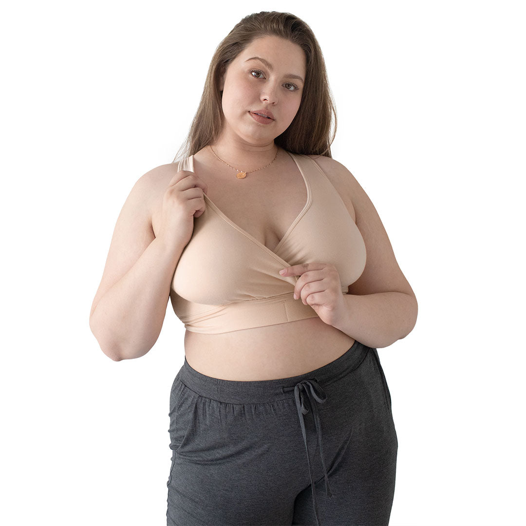 French Terry Racerback Nursing & Sleep Bra | Beige-Bras-Kindred Bravely