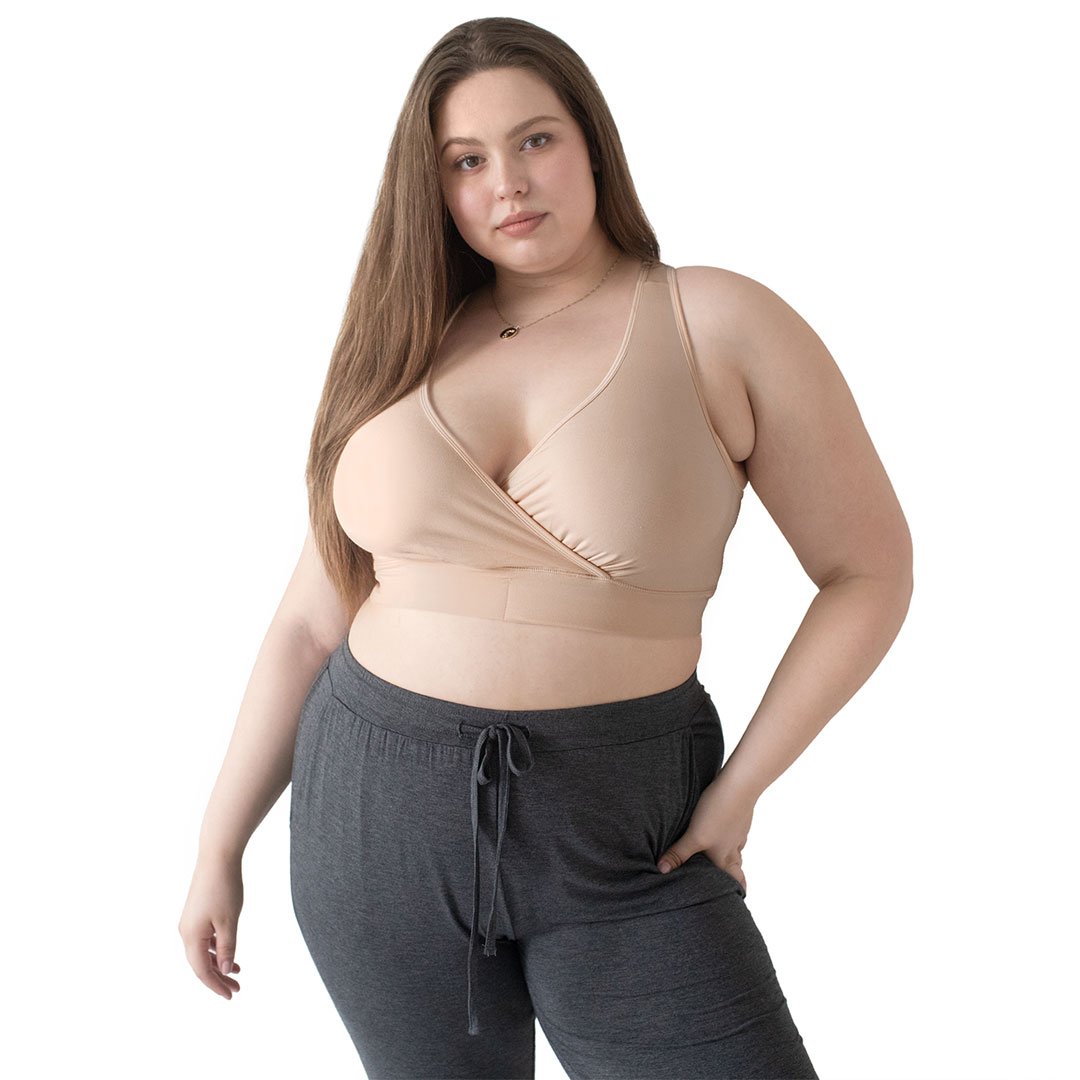 French Terry Racerback Nursing & Sleep Bra | Beige-Bras-Kindred Bravely