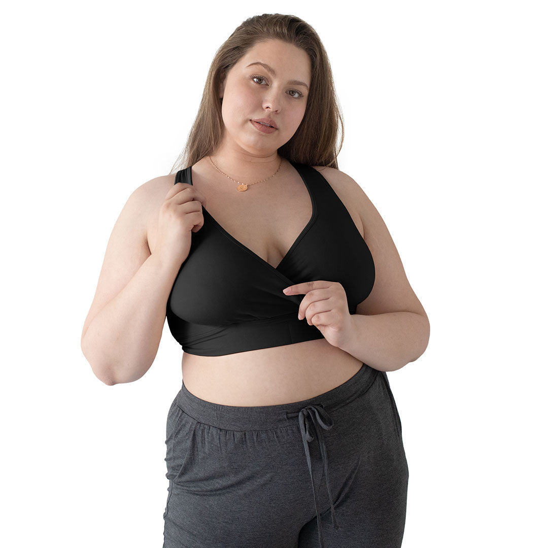 French Terry Racerback Nursing & Sleep Bra | Black-Bras-Kindred Bravely