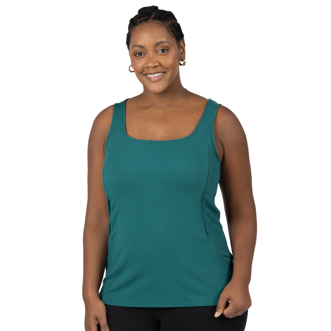 Harper Nursing & Pumping Ribbed Tank | Teal-Tops-Kindred Bravely