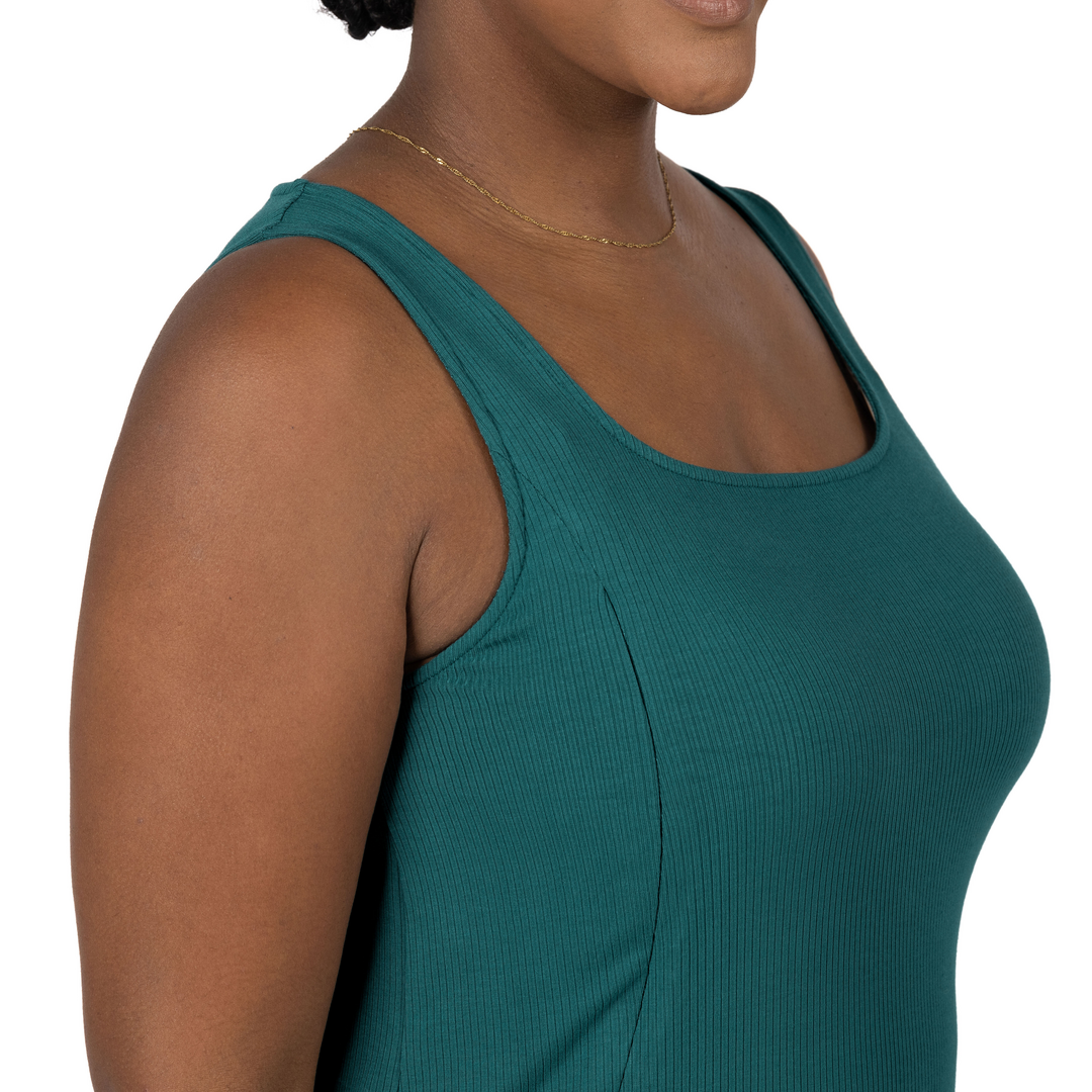 Harper Nursing & Pumping Ribbed Tank | Teal-Tops-Kindred Bravely