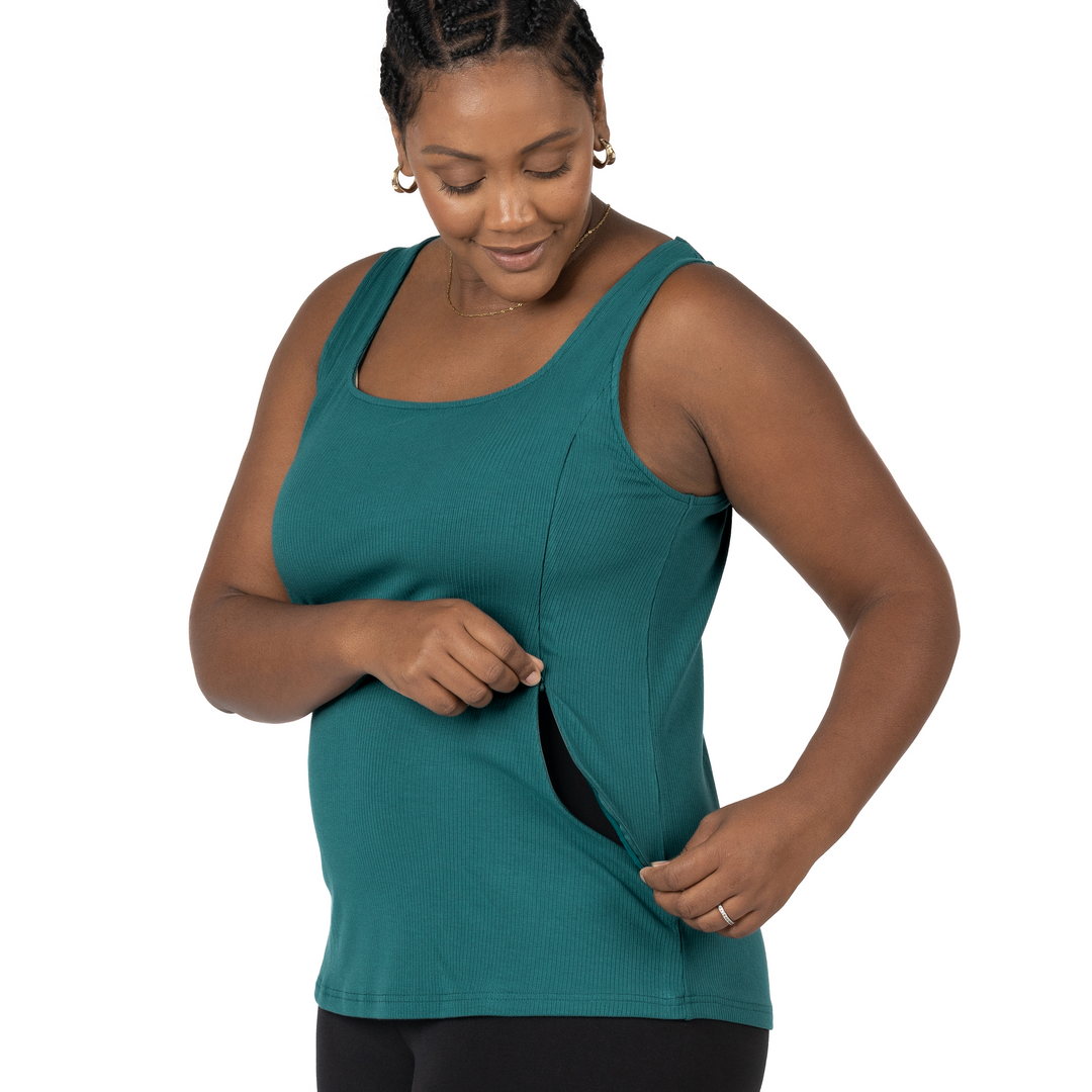 Harper Nursing & Pumping Ribbed Tank | Teal-Tops-Kindred Bravely