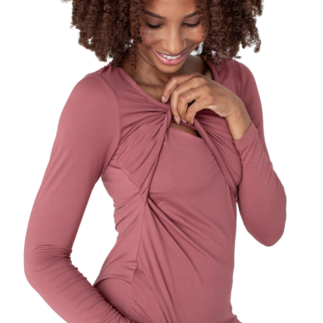 Jane Nursing Pajama Set | Rosewood-Pajamas-Kindred Bravely