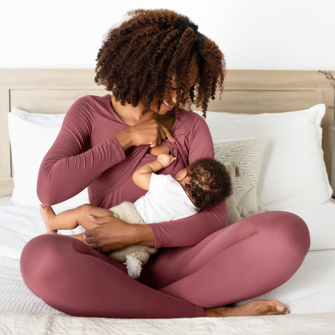 Jane Nursing Pajama Set | Rosewood-Pajamas-Kindred Bravely