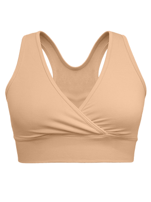 French Terry Racerback Nursing & Sleep Bra in Beige