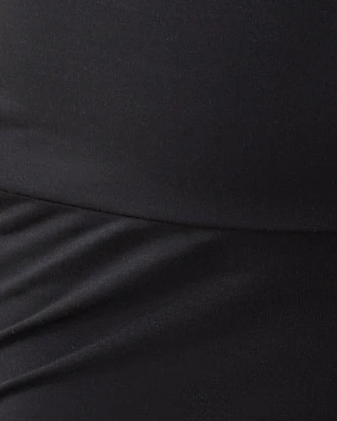 Close up of soft material of Bamboo Flex Maternity & Postpartum Flare Pant in Black