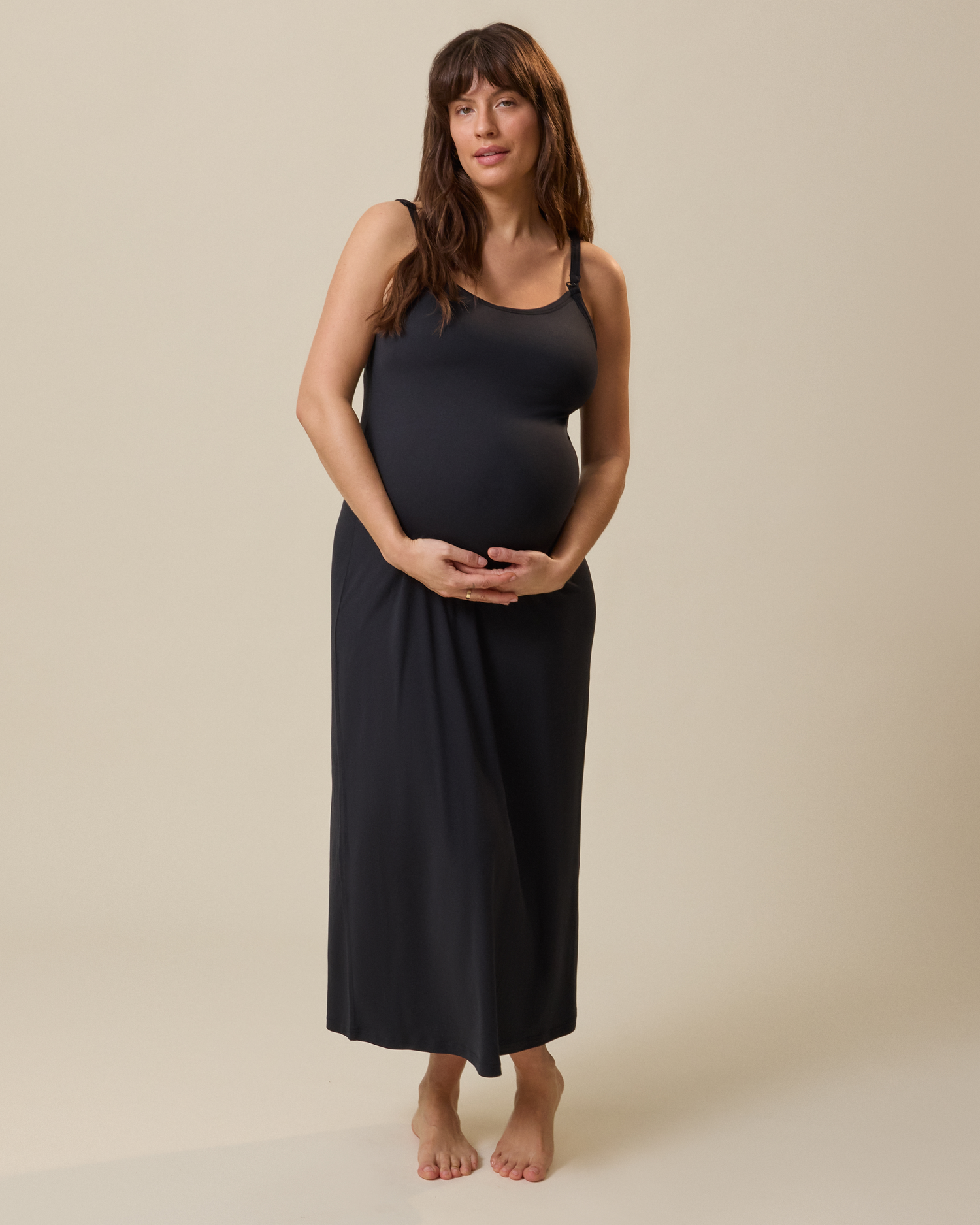 The Sunday Maternity & Nursing Lounge Dress | Black S The Sunday Maternity & Nursing Lounge Dress | Black S