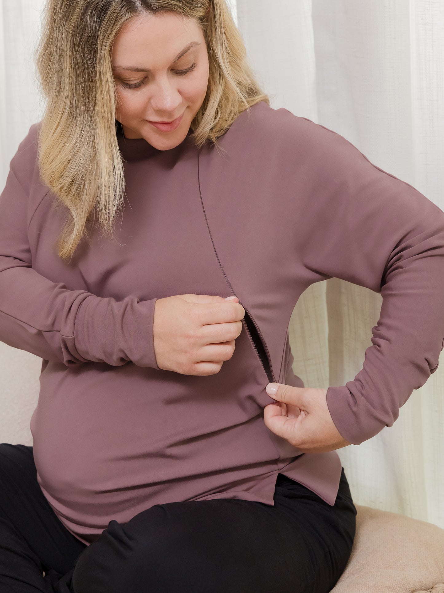 Bamboo Maternity & Nursing Crew Neck Sweatshirt | Twilight - Kindred Bravely