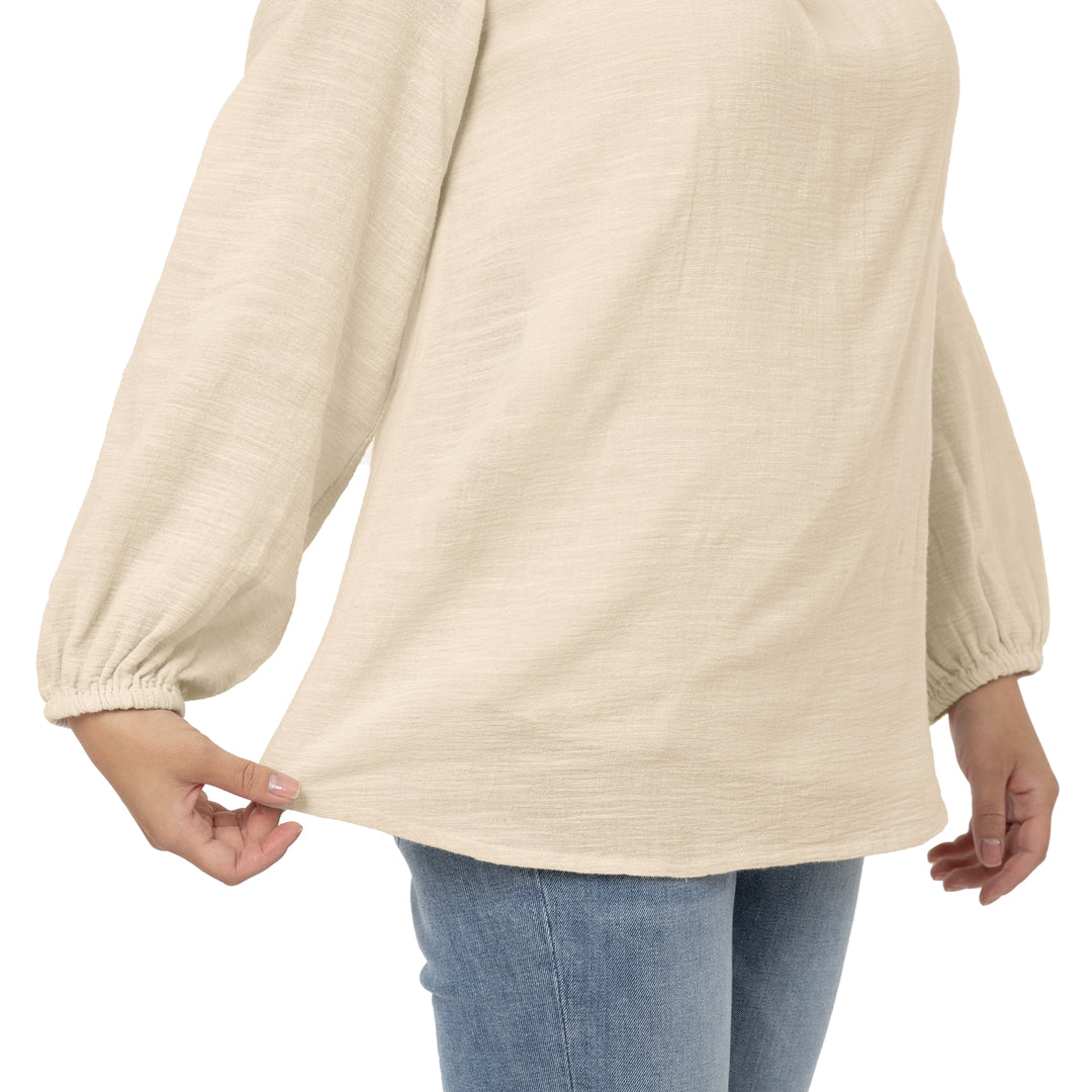 Bottom view of the Long Sleeve Nursing Blouse