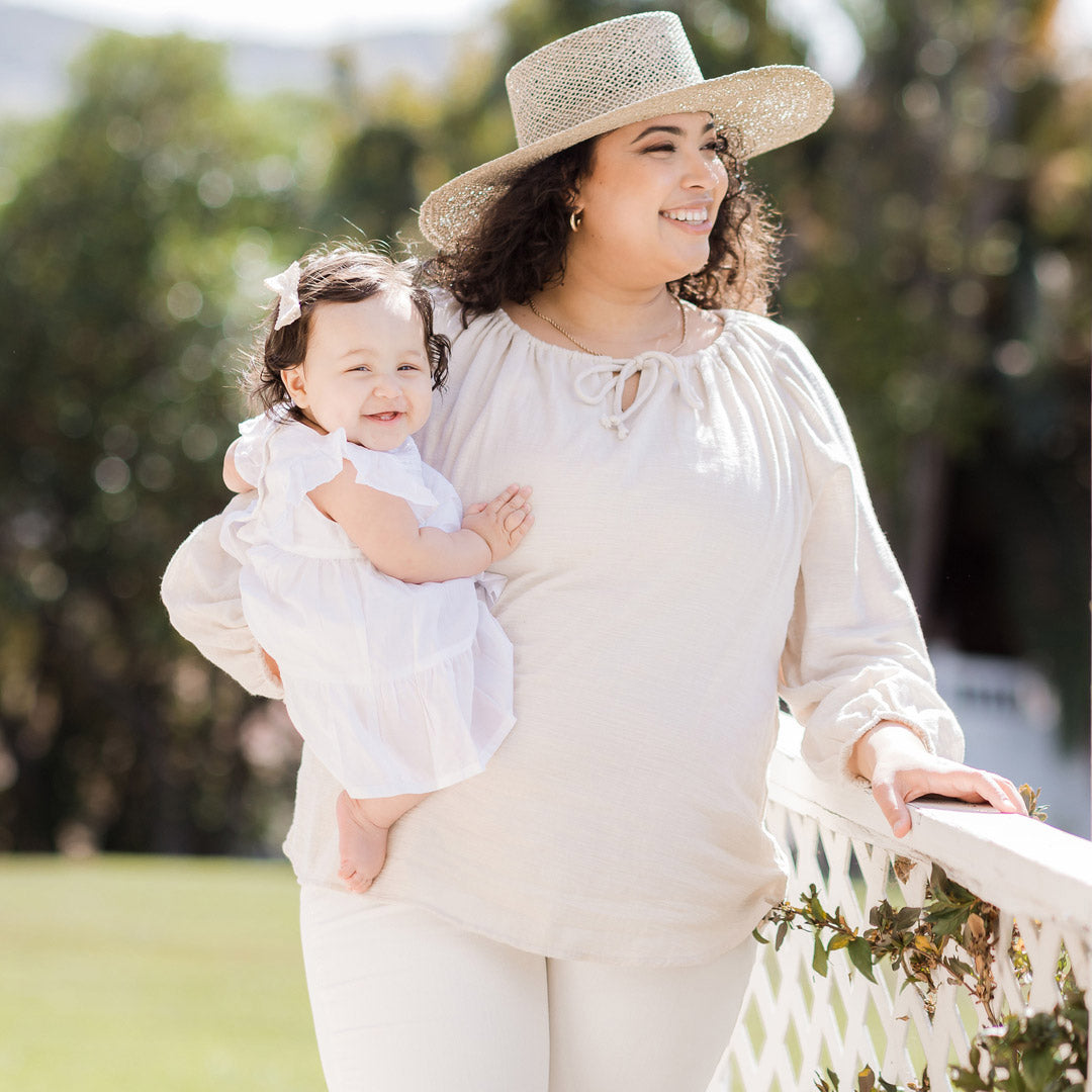 Long Sleeve Nursing Blouse | Warm Sand