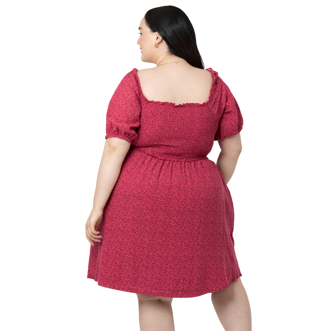 Madeline Smocked Nursing & Maternity Dress | Raspberry-Bottoms & Dresses-Kindred Bravely