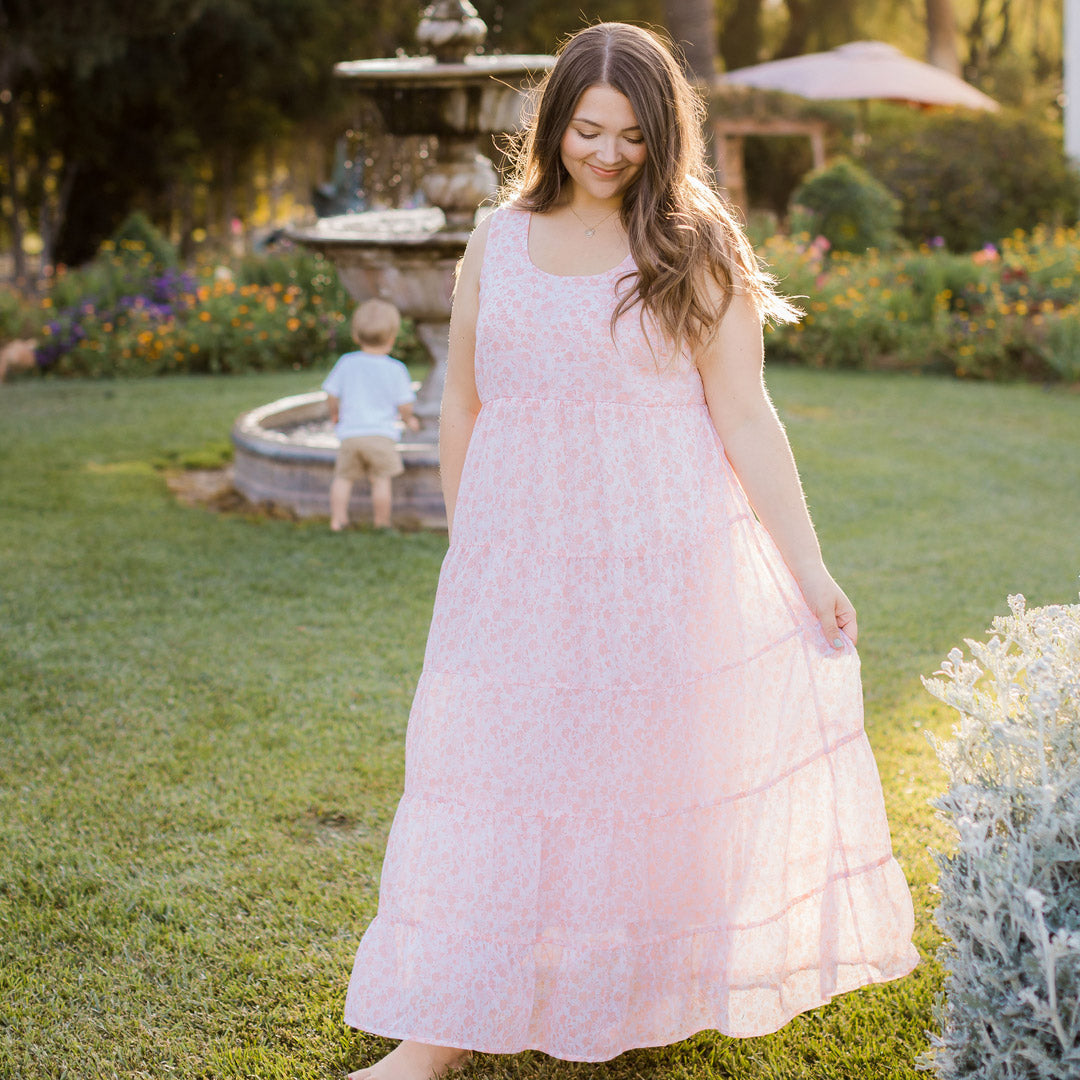 Magnolia Tiered Nursing & Maternity Maxi Dress | Secret Garden-Bottoms & Dresses-Kindred Bravely