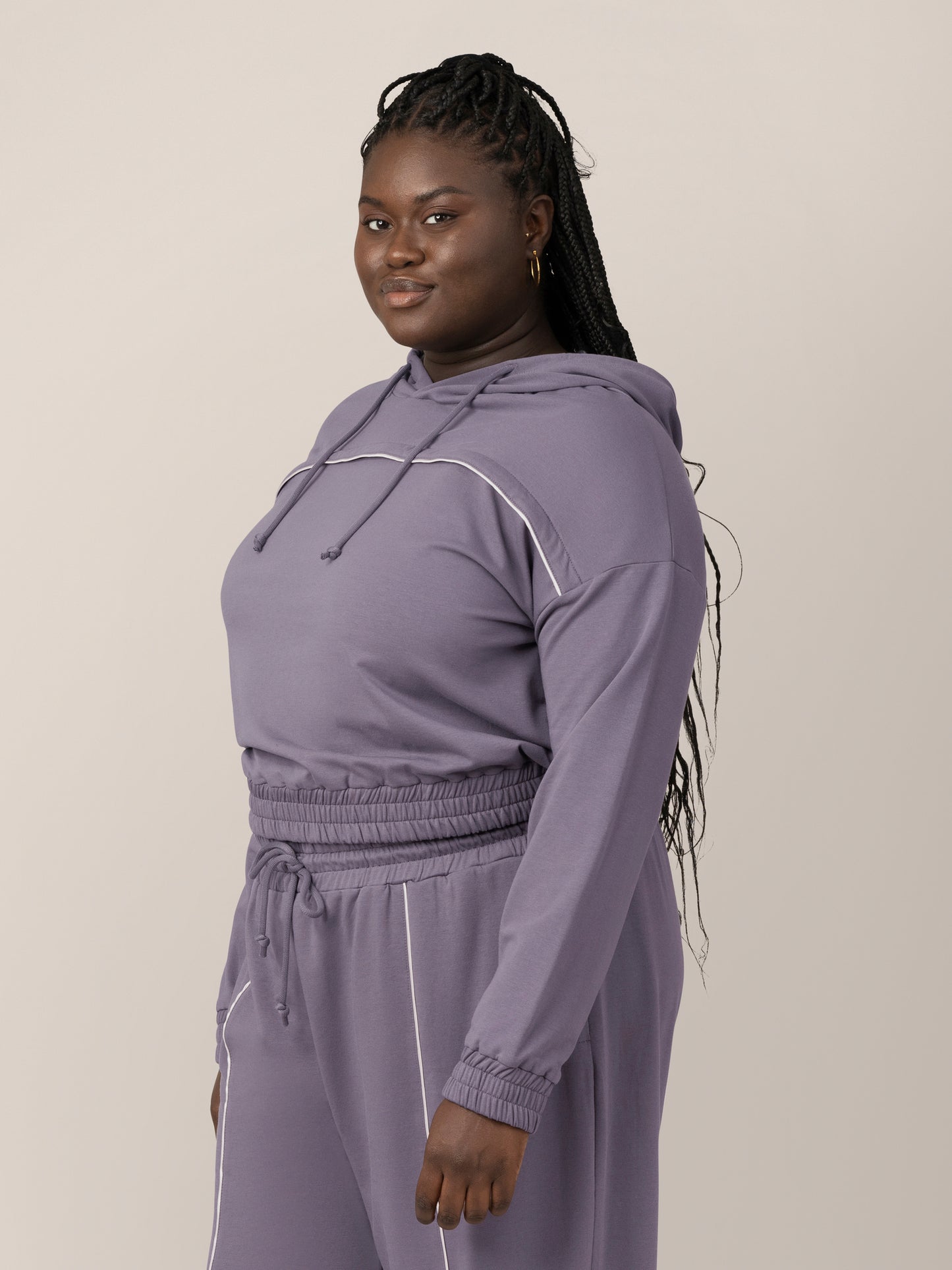 Mila Cropped Nursing Hoodie | Granite - Kindred Bravely