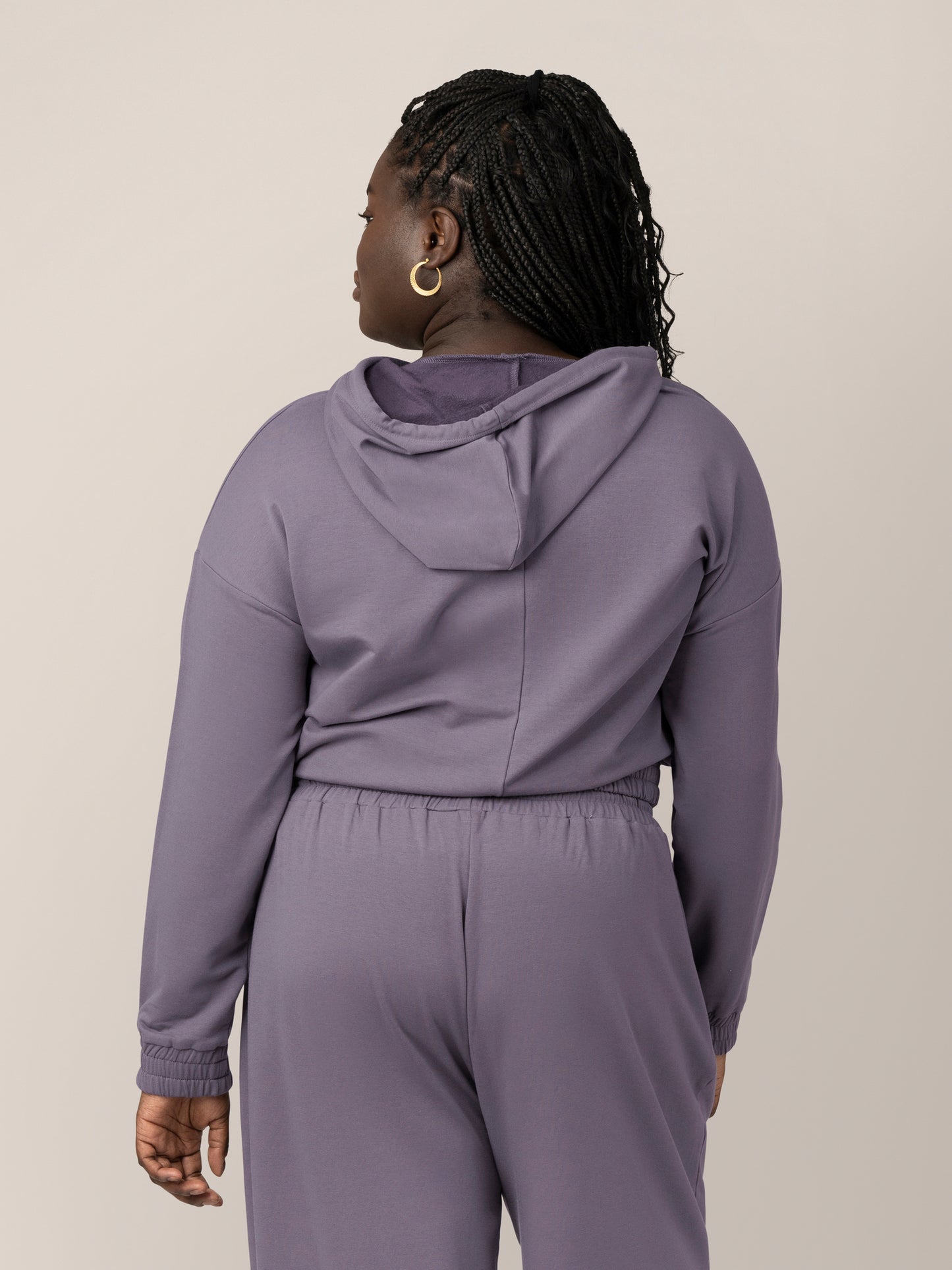 Mila Cropped Nursing Hoodie | Granite - Kindred Bravely