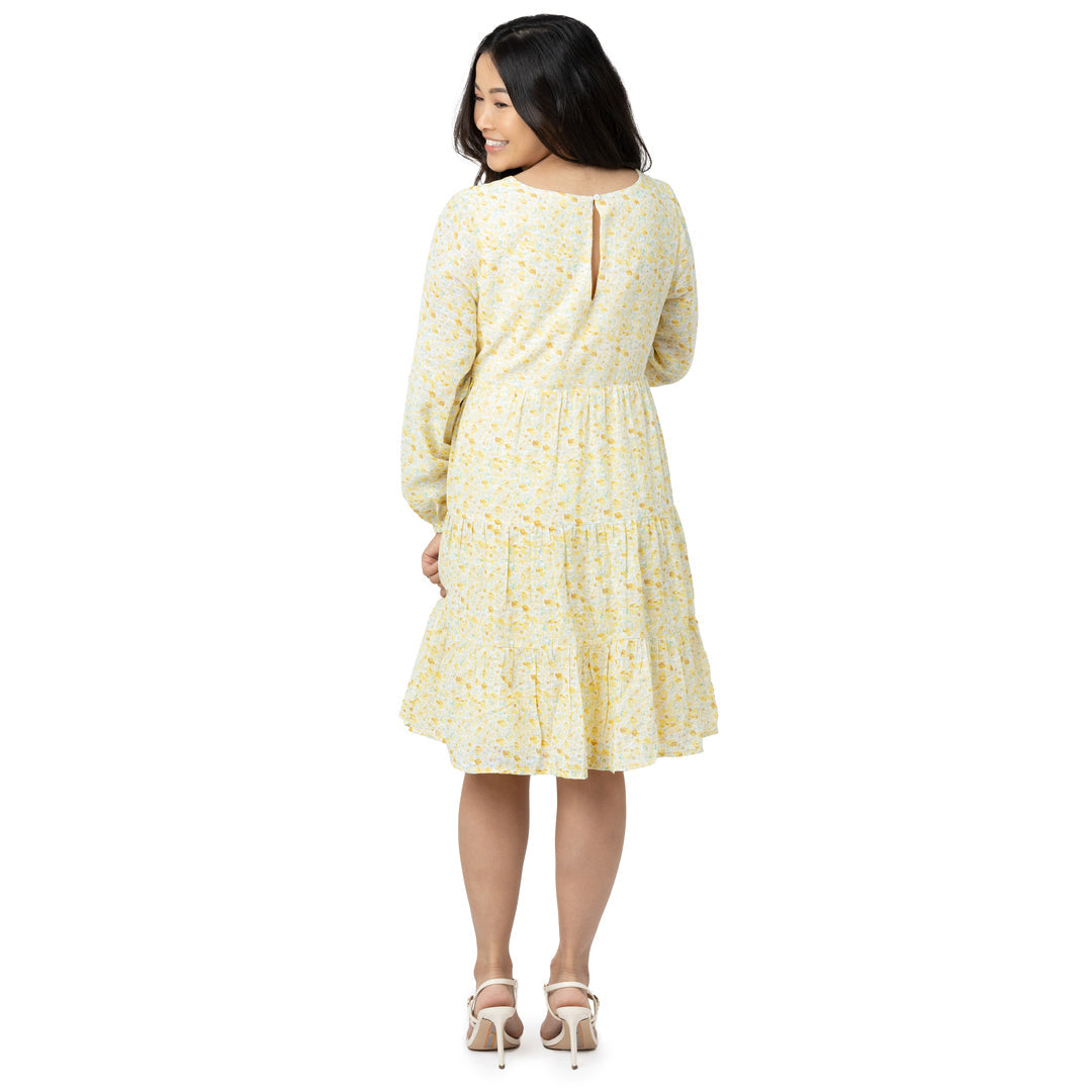 Millie Tiered Nursing & Maternity Long Sleeve Dress | Marigold-Bottoms & Dresses-Kindred Bravely