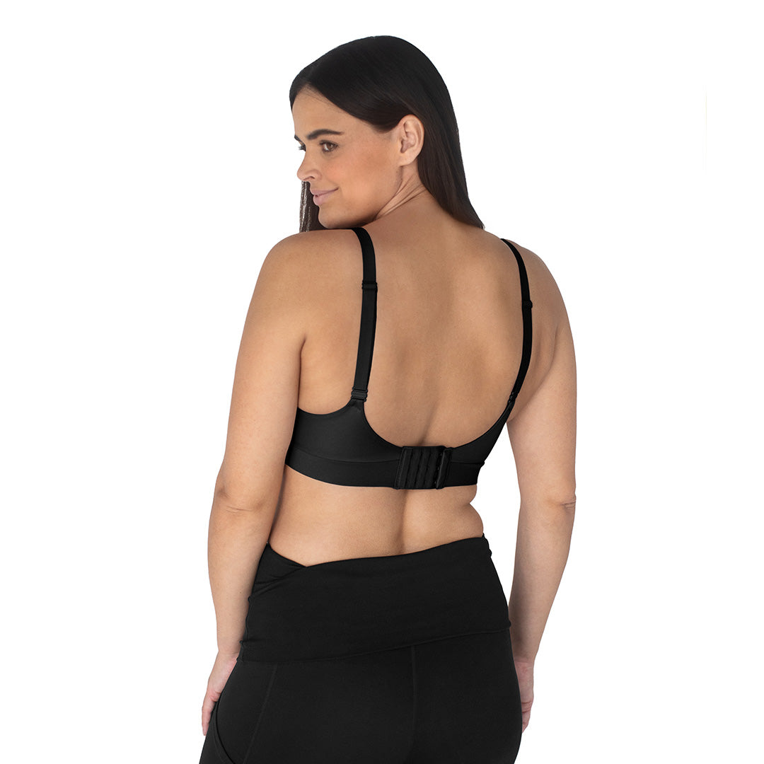Minimalist Hands-Free Pumping & Nursing Plunge Bra | Black-Bras-Kindred Bravely