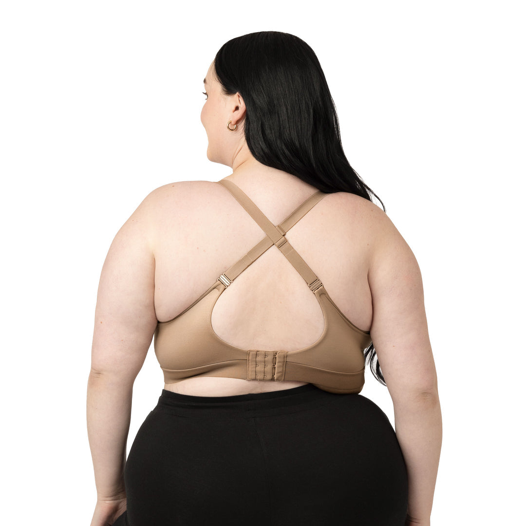 Minimalist Hands-Free Pumping & Nursing Plunge Bra | Latte-Bras-Kindred Bravely