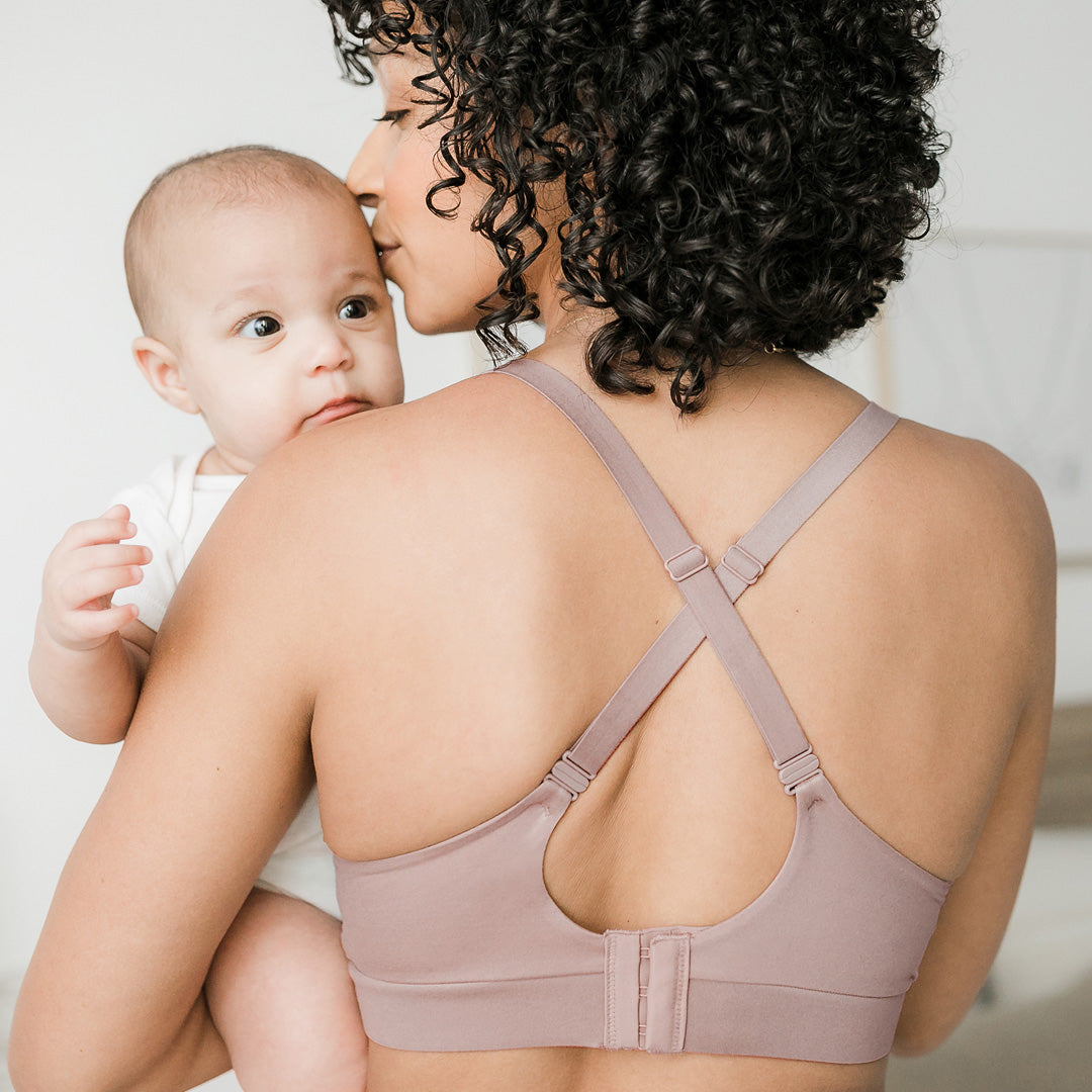 Minimalist Hands-Free Pumping & Nursing Plunge Bra | Lilac Stone-Bras-Kindred Bravely